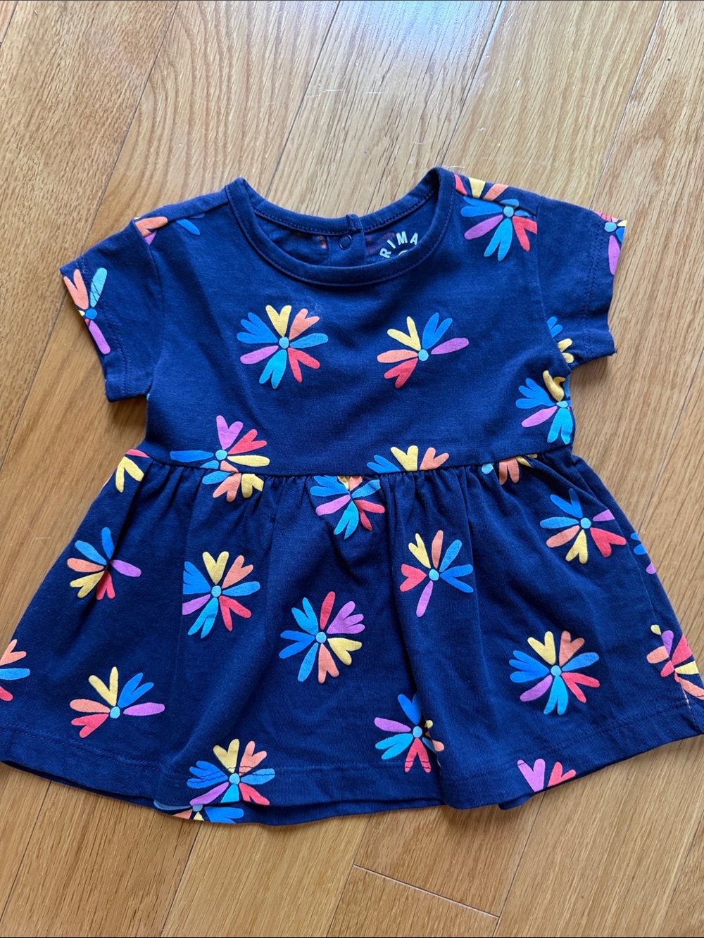 Primary Navy Floral-Print Toddler Dress